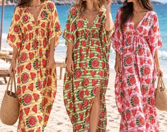Bridesmaid cotton kaftan, Floral Robe, Women’s Cotton Robe, Boho Beach kaftan, Lightweight bridesmaid Summer Robe