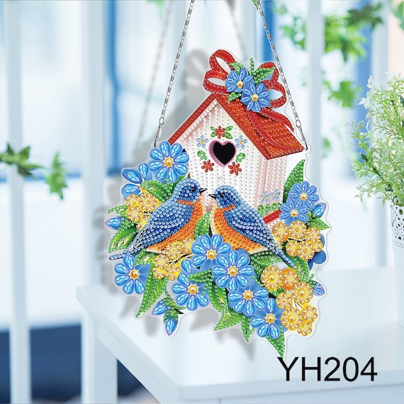 5D DIY Hanging Christmas Flower Wreath Resin Painting Kit