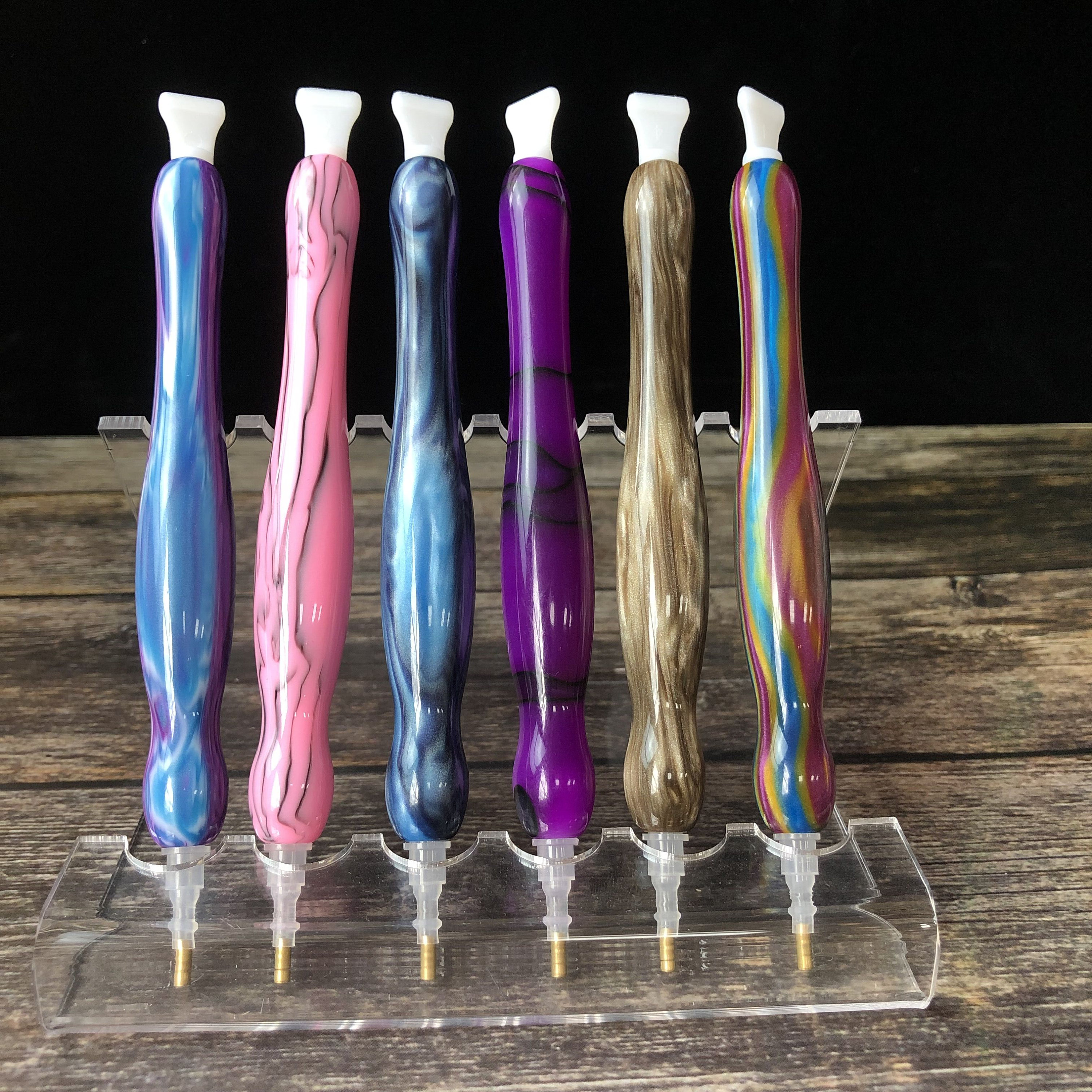 Diamond Painting Pen Tools, Blue Purple Resin Diamond Art Pens Double-Sided  D