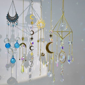 Geometric Crystal Suncatcher: Boho Rainbow Maker for Window/Home/Car