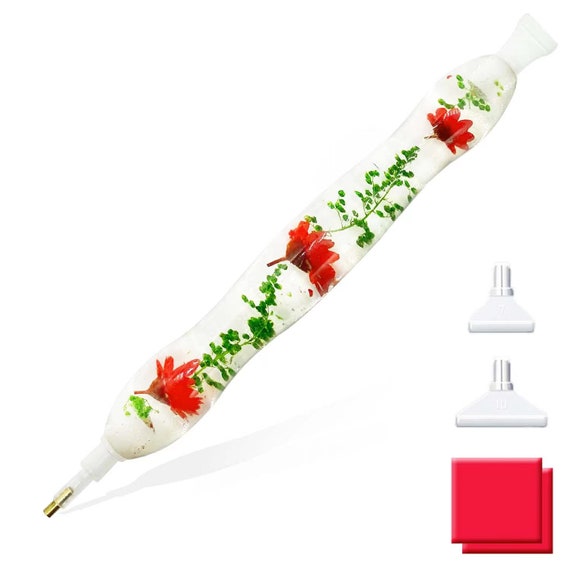 Resin Diamond Painting Pen,ergonomic Diamond Art Tools Pen,dried Flower  Drill Penorange Flower&plant 