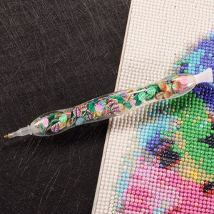 Diamond Painting Pen, Diamond Art Tools Accessories Pen,Ergonomic Diamond Art Drill Pen with Wax and Tips (Colorful Leaves)