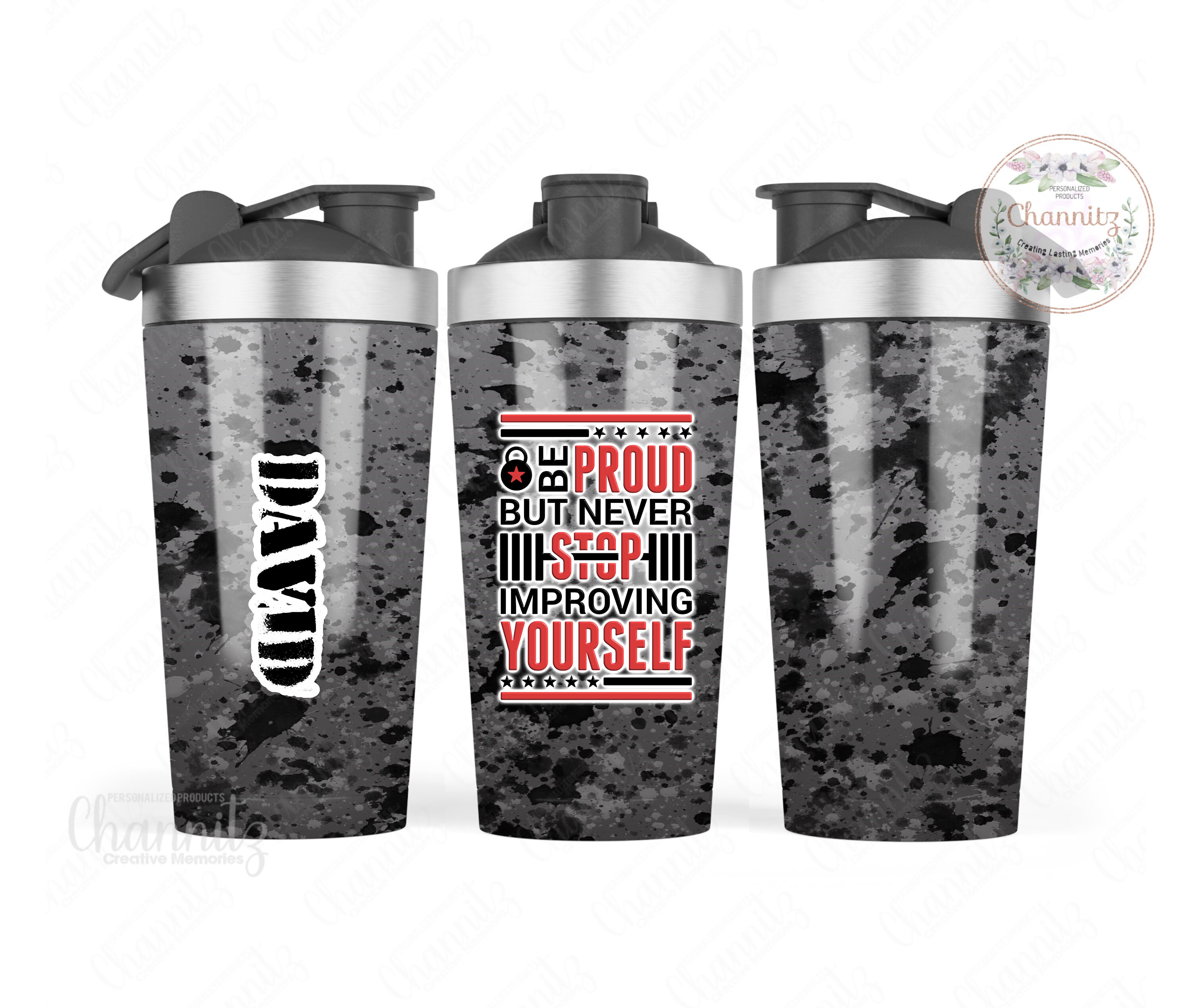 Personalized 24oz Shaker Bottle - T Designs