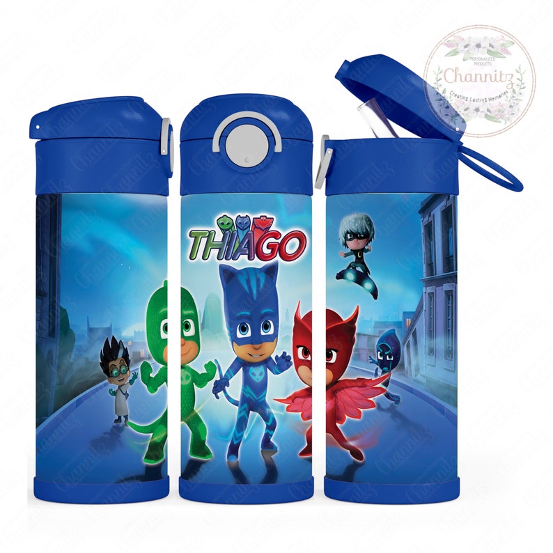 Customizedpjmasks Water Bottle Personalized Kids Water Etsy