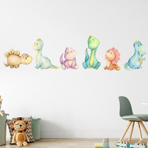 Watercolor Dinosaur Wall Decal - Dinosaurs Kids Stickers - Dinosaur Decal Nursery Stickers - Watercolor Wall Decor Kids Stickers CR29