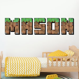 Personalized Gamer Name Wall Decal - Inspired Game Wall Decal - Gaming Room Wall Decor Vinyl Playroom Sticker