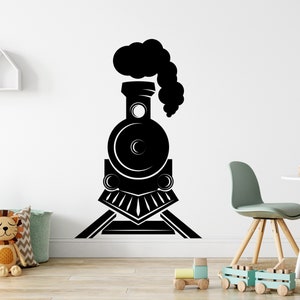 Train Wall Decal - Train Railroad Wall Decal - Nursery Kids Room Decor - Kids Choo Choo Locomotive Wall Art Mural Vinyl Sticker CR45