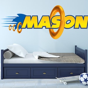 Custom Name Cartoon Speed Hero Wall Decal – Personalized Boys Room Wall Sticker – Lightning Fast Bedroom Decor – Peel and Stick Name Decal