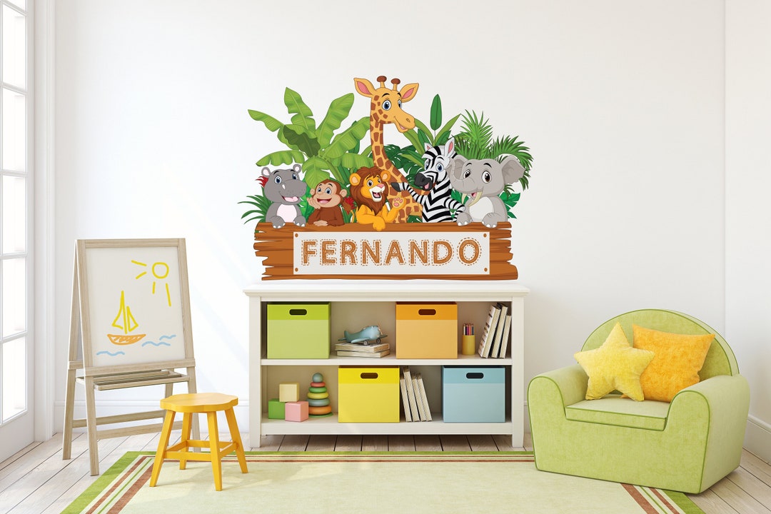 Safari Animals Wall Decal - Jungle Nursery Wall Decals - Wall Decal ...