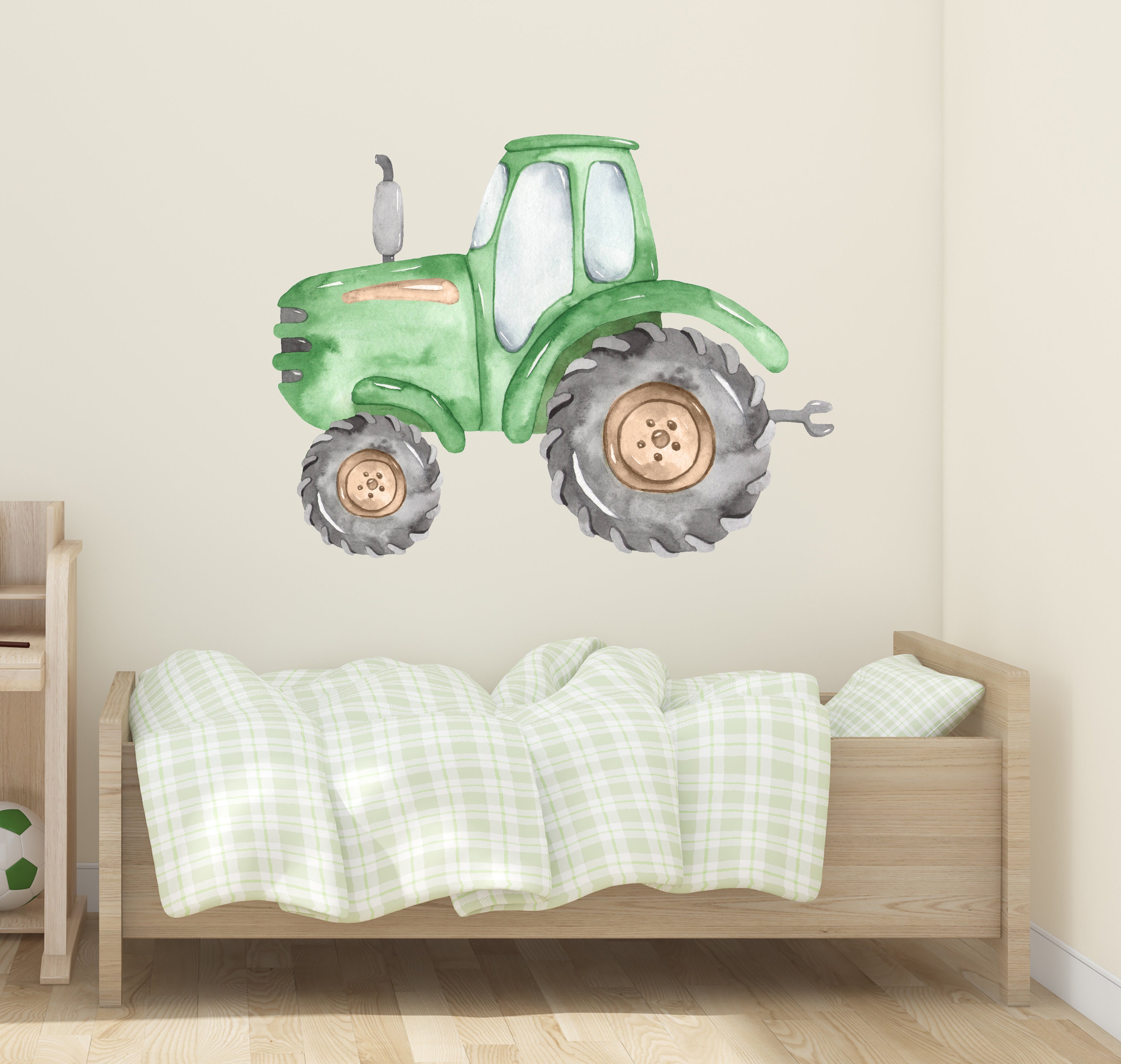Calcomanía de pared de tractor de acuarela - Calcomanías de pared  personalizadas para habitación infantil - Vinilo decorativo para habitación  infantil con tractor agrícola John Deere CR89 - Etsy México, image size:3000x2847