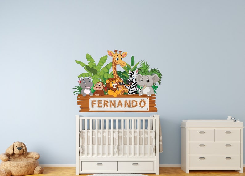 Safari Animals Wall Decal - Jungle Nursery Wall Decals - Wall Decal ...