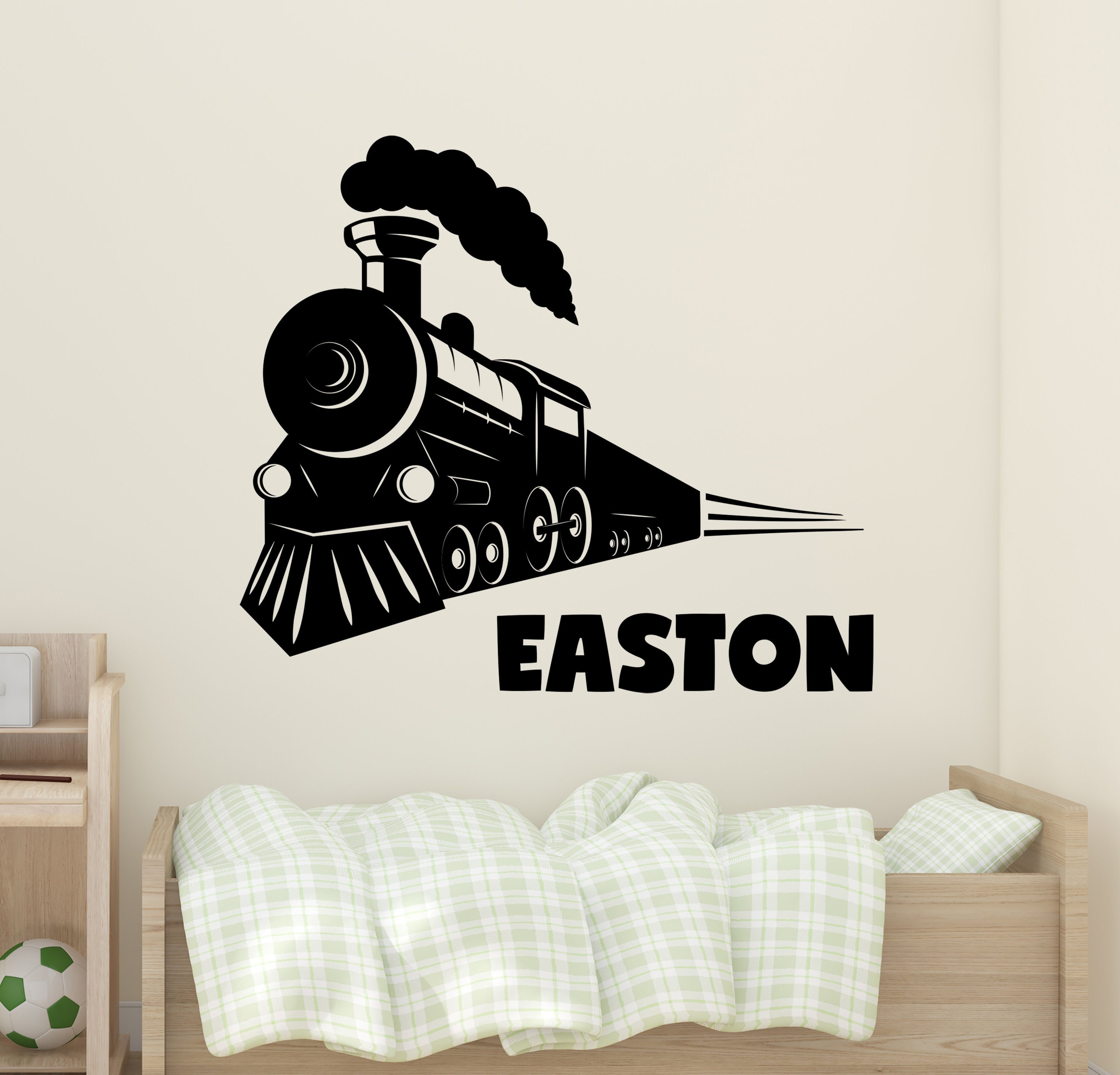Train Name Wall Decals - Personalized Bedroom Wall Decals - Train Wall ...