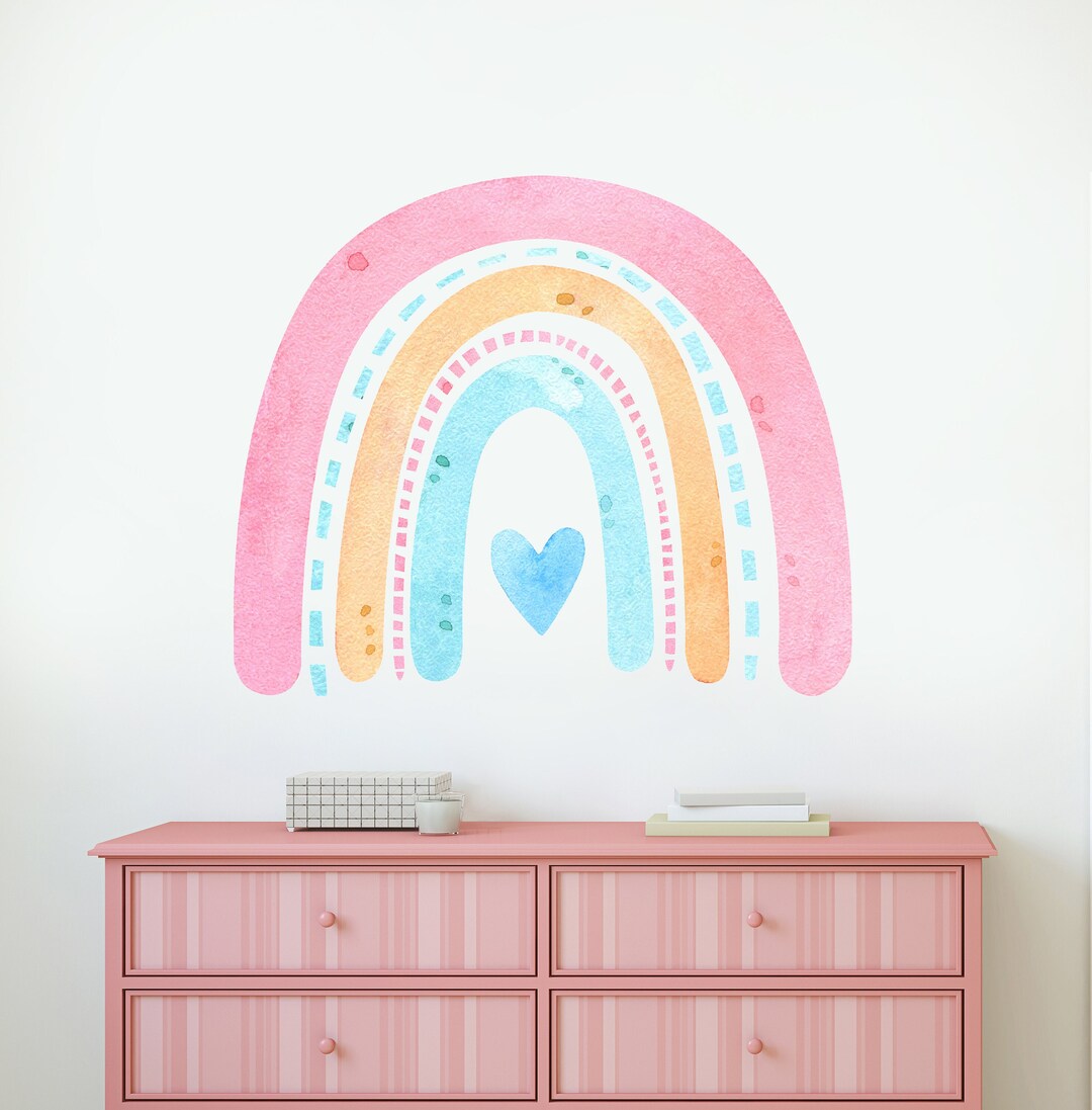 Rainbow Wall Decal - Nursery Wall Decals - Watercolor Rainbow Wall ...