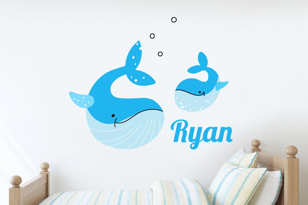 Personalized Whale Name Wall Decal Nautical Wall Decals Nursery personalized-whale-name-wall-decal-nautical-wall-decals-nursery