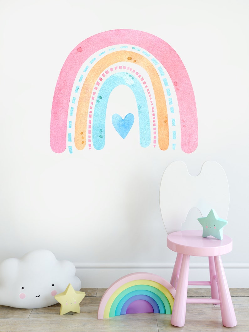 Rainbow Wall Decal - Nursery Wall Decals - Watercolor Rainbow Wall ...