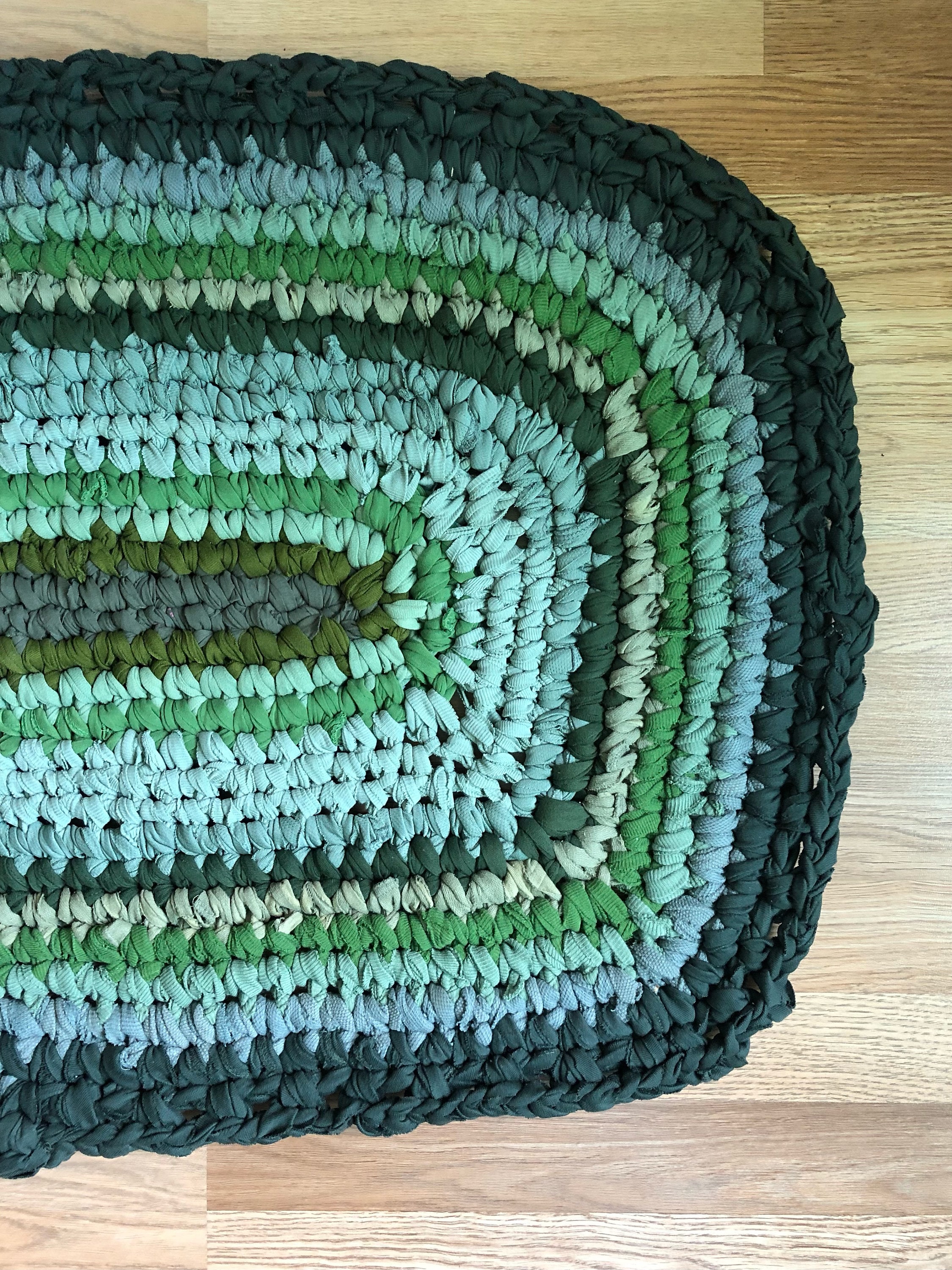 Hand Made Rag Rug / Crocheted rug Etsy