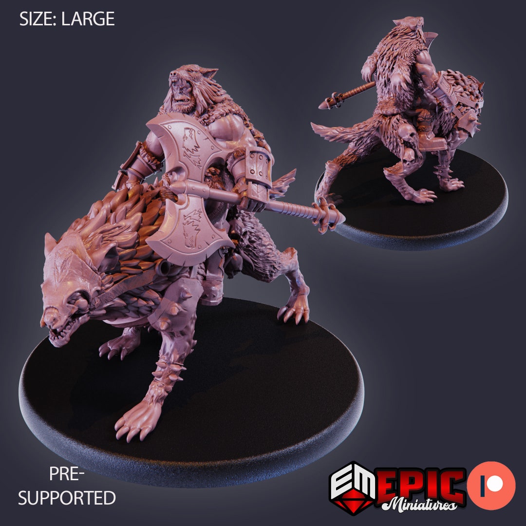 Orc Warg Rider Medium Monster 3d Printed D&D Pathfinder Role Playing ...