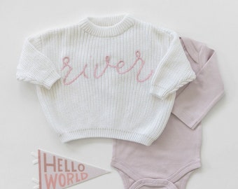 Custom Baby Name Sweater | Oversized Toddler Sweater