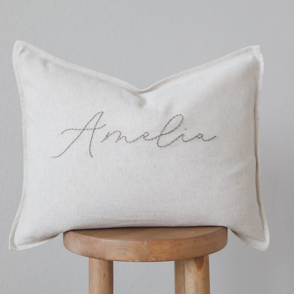 Hand-Embroidered Nursery Pillow