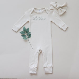 Custom Hand-Embroidered Baby Romper