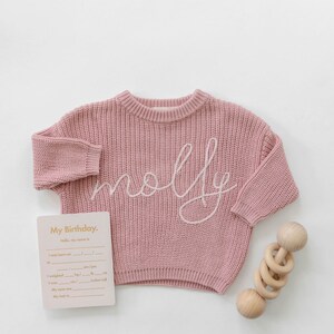 Custom Baby Name Sweater Oversized Toddler Sweater image 4