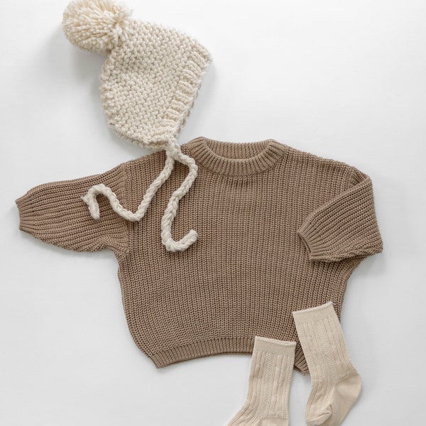 Oversized Baby Sweater | Cotton Toddler Sweater