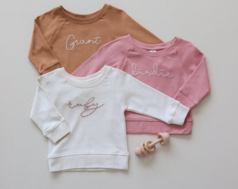 Custom Hand-embroidered Baby Pullover// Baby Gift