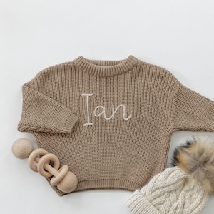 Custom Baby Name Sweater Oversized Toddler Sweater image 6