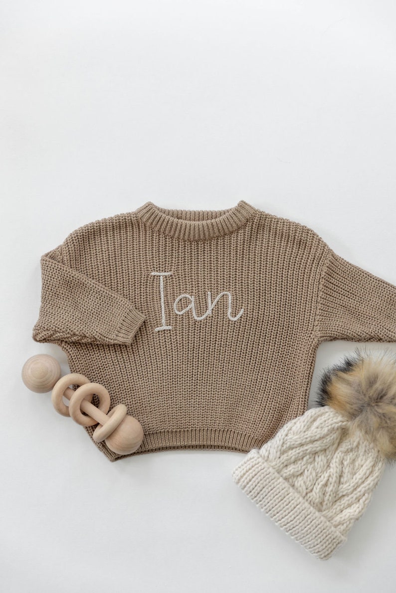 Custom Baby Name Sweater Oversized Toddler Sweater image 6