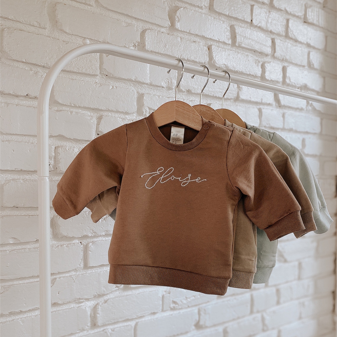 Custom HandEmbroidered Baby Crewneck Sweatshirt Etsy