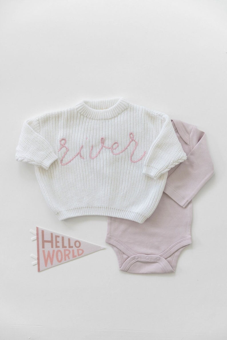 Custom Baby Name Sweater Oversized Toddler Sweater image 1