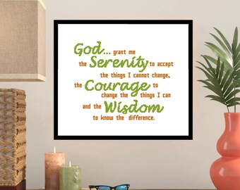 Serenity Prayer Short Version Cross Stitch Pattern -368