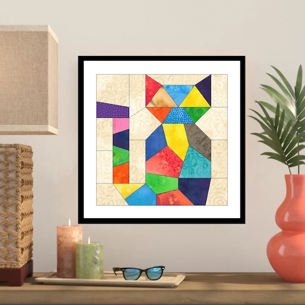 Crazy Cat EPP English Paper Piecing Block -OC210