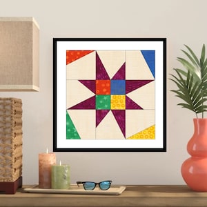 Star Burst EPP English Paper Piecing Block -OC213