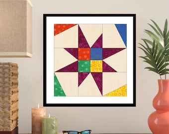 Star Burst EPP English Paper Piecing Block -OC213