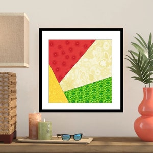 Crazy Four Patch Paper Pieced Quilt Block -OC007