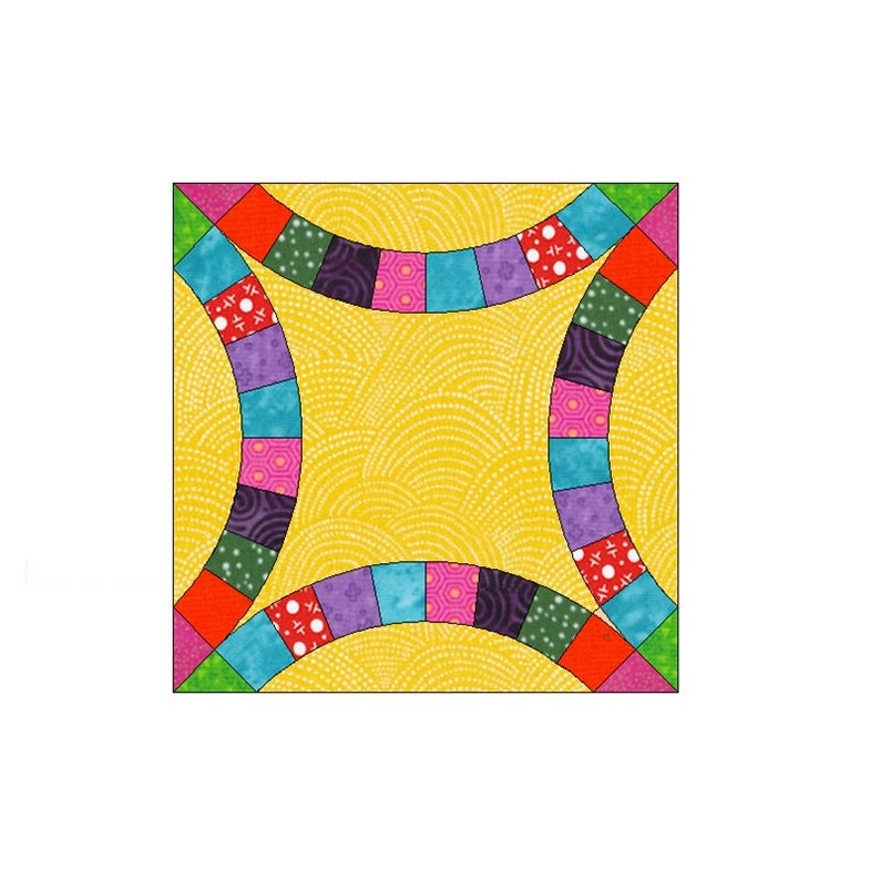 Double Wedding Ring Paper Pieced Quilt Block Pattern OC010 Etsy