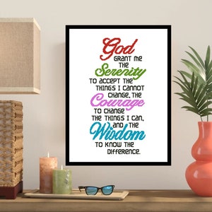 Serenity Prayer Short Version Cross Stitch Pattern -282