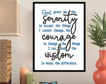 Serenity Prayer Short Version Cross Stitch Pattern -142
