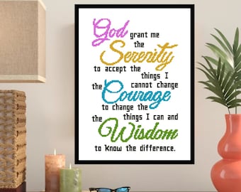 Serenity Prayer Short Version Cross Stitch Pattern -170