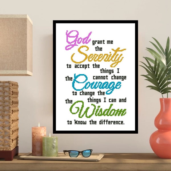 Serenity Prayer Short Version Cross Stitch Pattern -170