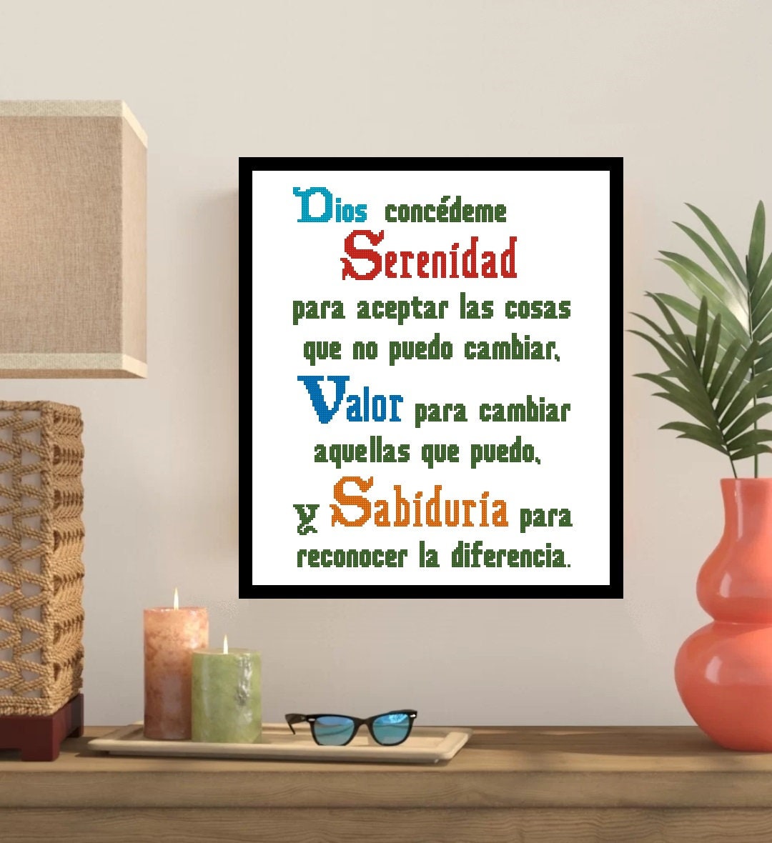Spanish Serenity Prayer Short Version Cross Stitch Pattern -380 - Etsy