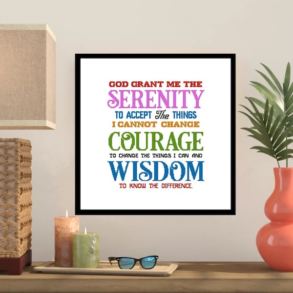 Serenity Prayer Short Version Cross Stitch Pattern -280