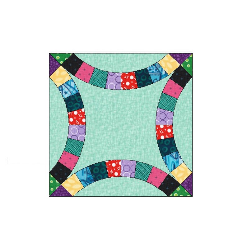 Double Wedding Ring Paper Pieced Quilt Block Pattern OC010 Etsy