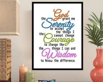Serenity Prayer Short Version Cross Stitch Pattern -141