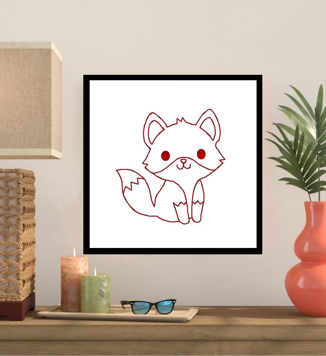 Fox Machine Embroidery Design in 4 Sizes - OC -501a - Etsy