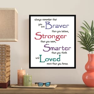 Braver Stronger Smarter Loved Cross Stitch Pattern -340