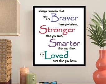 Braver Stärker Smarter Geliebt Kreuzstichmuster-340