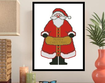 Patrón de punto de cruz de Papá Noel -100