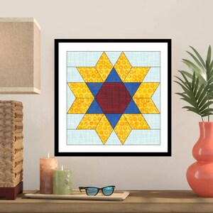 Sunburst Horizon EPP English Paper Piecing Block Pattern -OC360